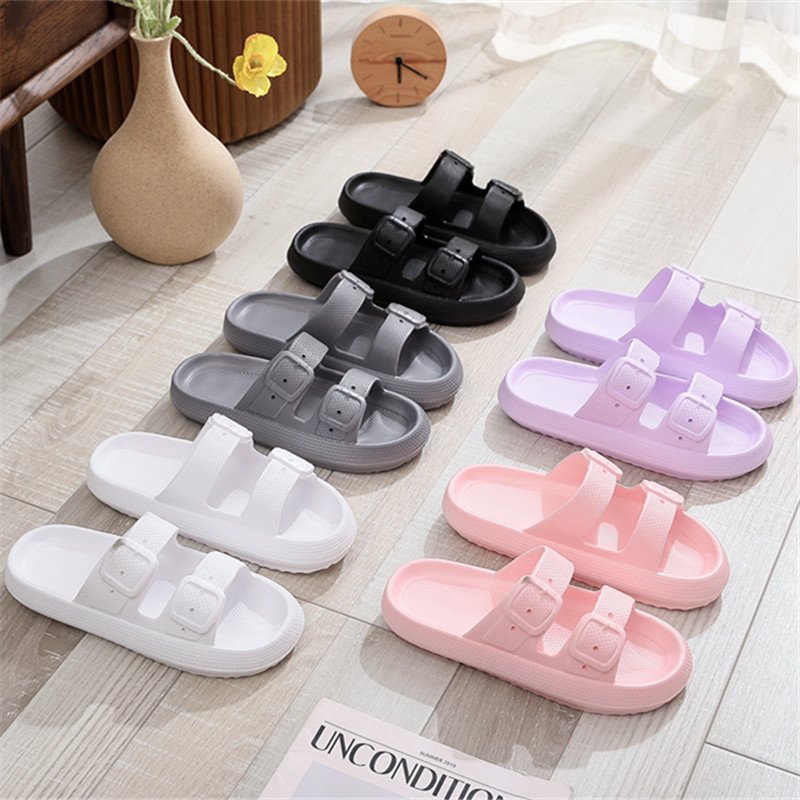Buckle Slippers Women Outdoor Indoor Thick-soled Eva Bathroom Shoes - Image 8