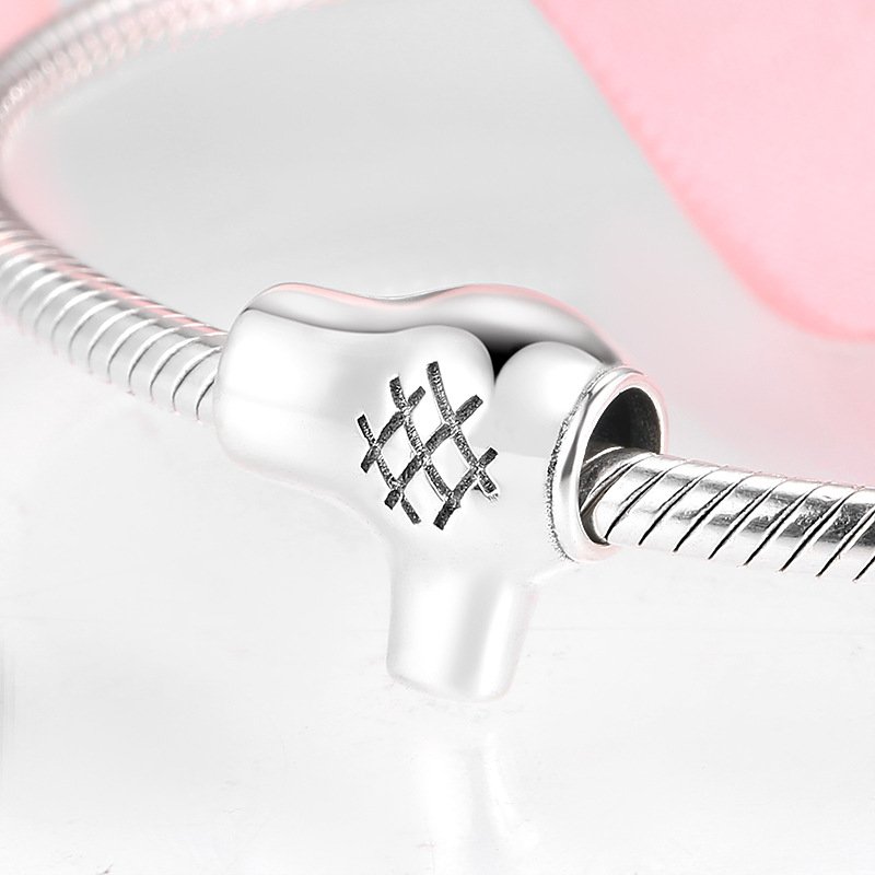 S925 Sterling Silver Pearl Pendant Hair Dryer Scissors Comb Bracelet Diy Accessories - Image 3