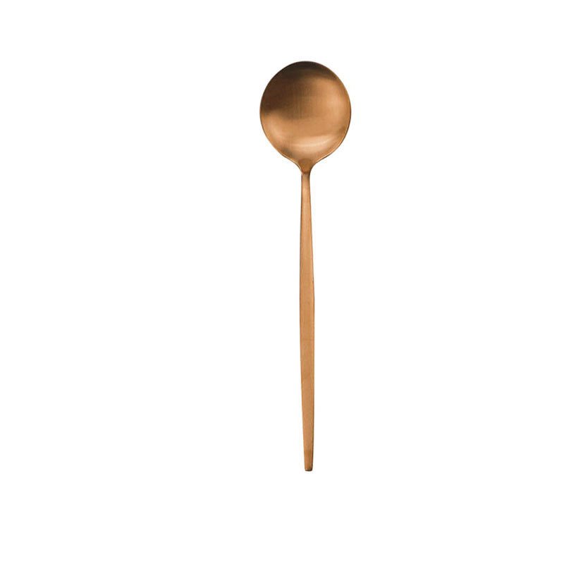 Matte Rose Gold Western Tableware Coffee Stirring Spoon - Image 2