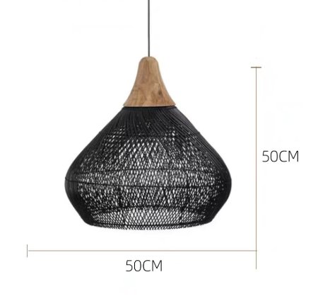 Rattan Ceiling Lamp Restaurant Retro Hand-woven Lamp - Image 6