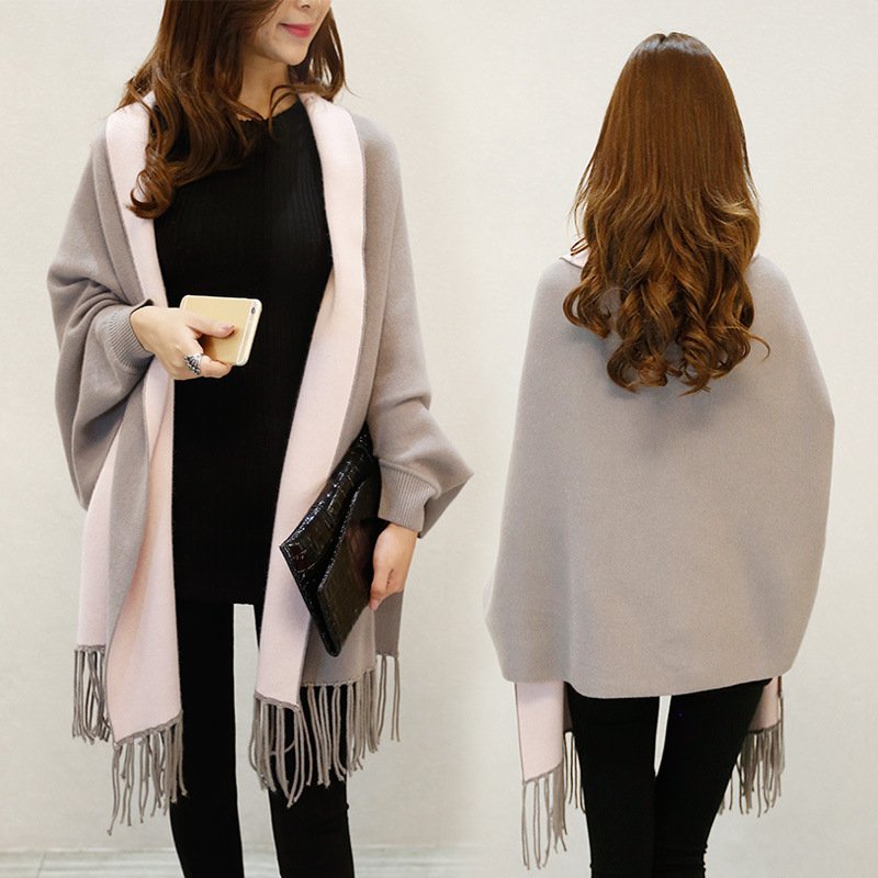 Women's Fringed Big Shawl Sweater Cardigan - Image 2