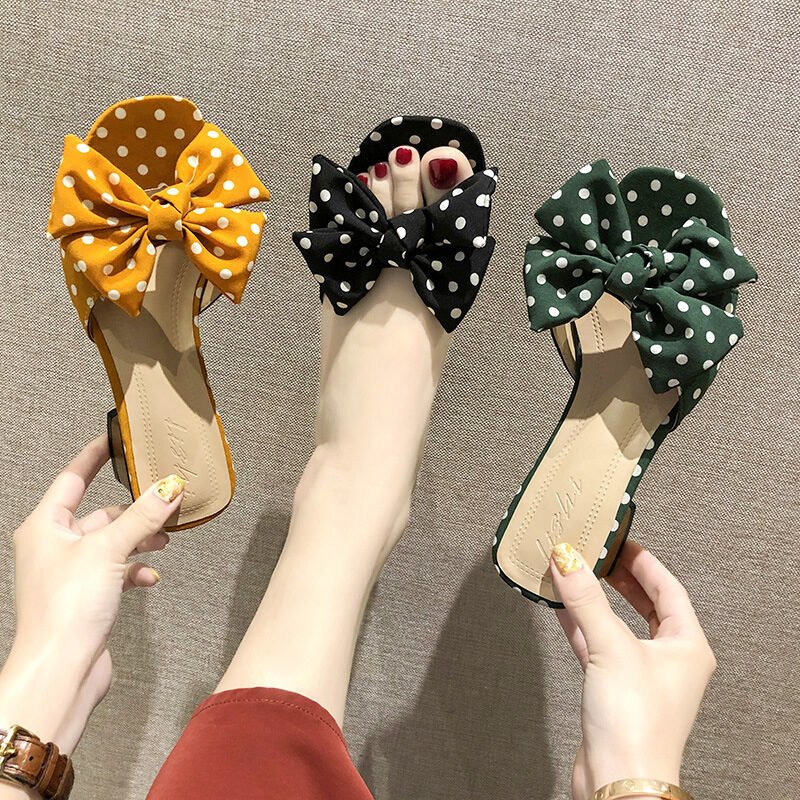 Bow-tie polka dot slippers - Image 3
