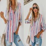 Color striped long sleeve shirt