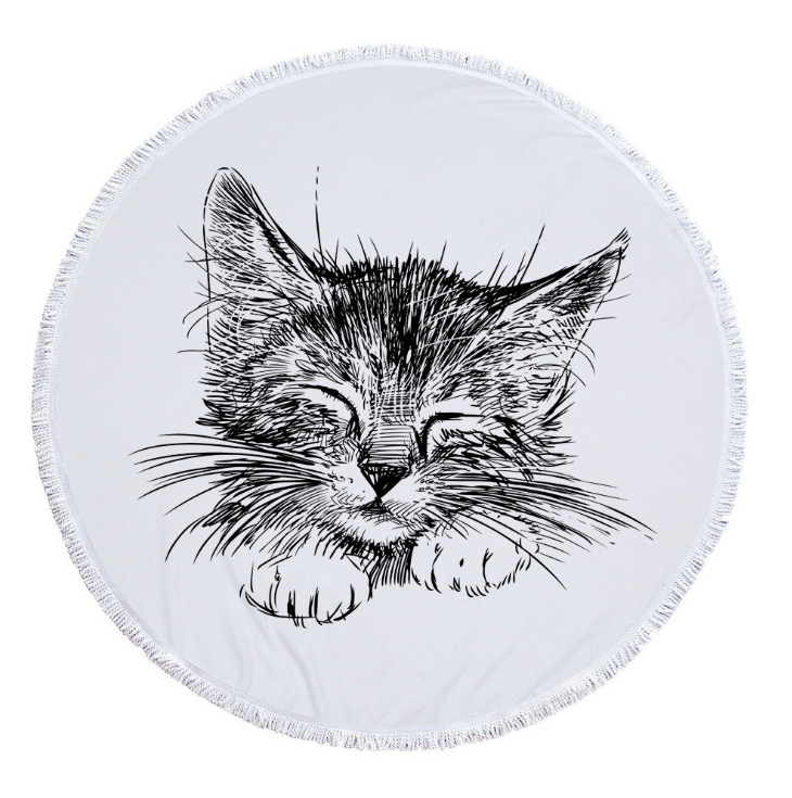 Round fringed beach towel - Image 4