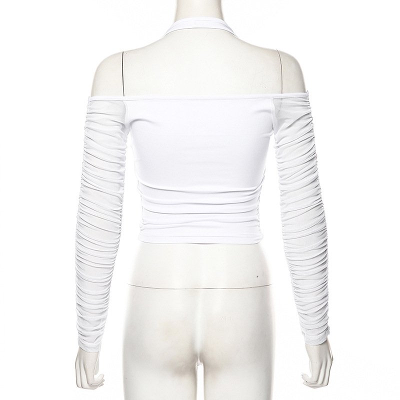 Mesh Long Sleeve Halter Cardigan - Image 3
