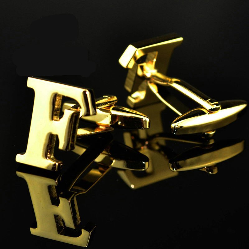 English alphabet cufflinks cuff nails men's French buttons - Image 2