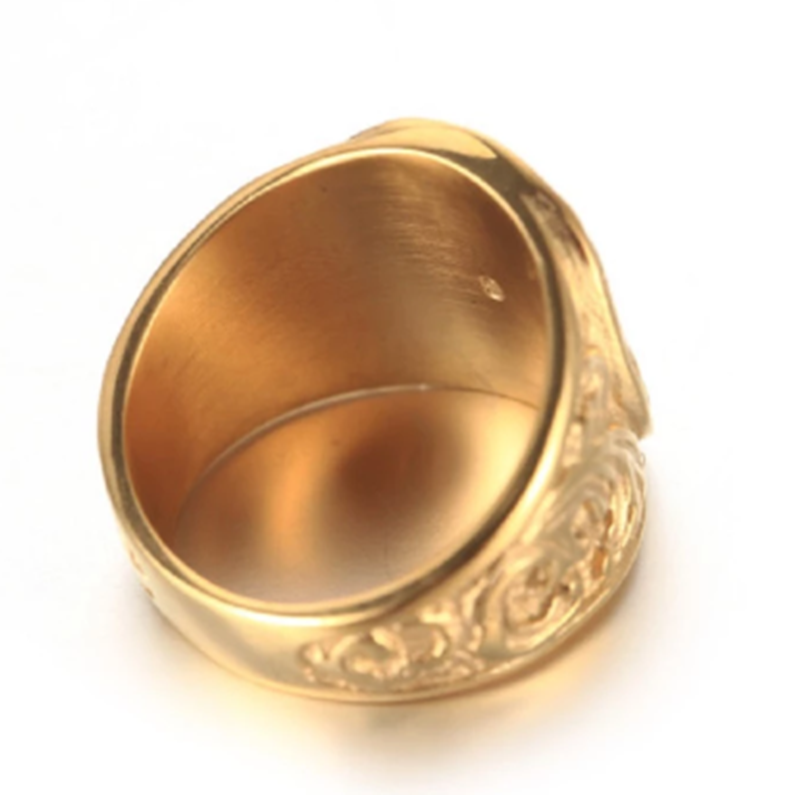 Men's Ring Vintage Masonic Titanium Steel Ring - Image 3