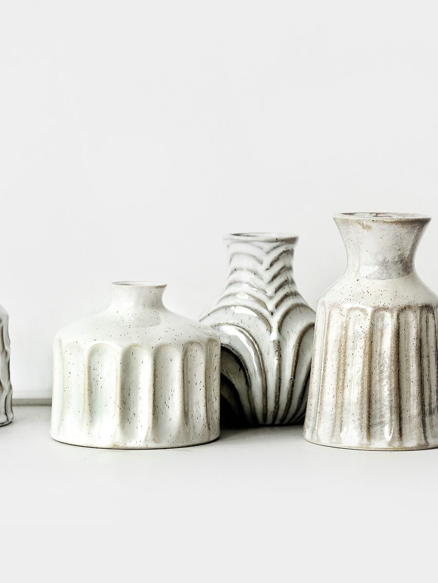 Handmade Stoneware Vase With Flower Arrangement - Image 5