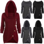 Pile collar hooded sweater