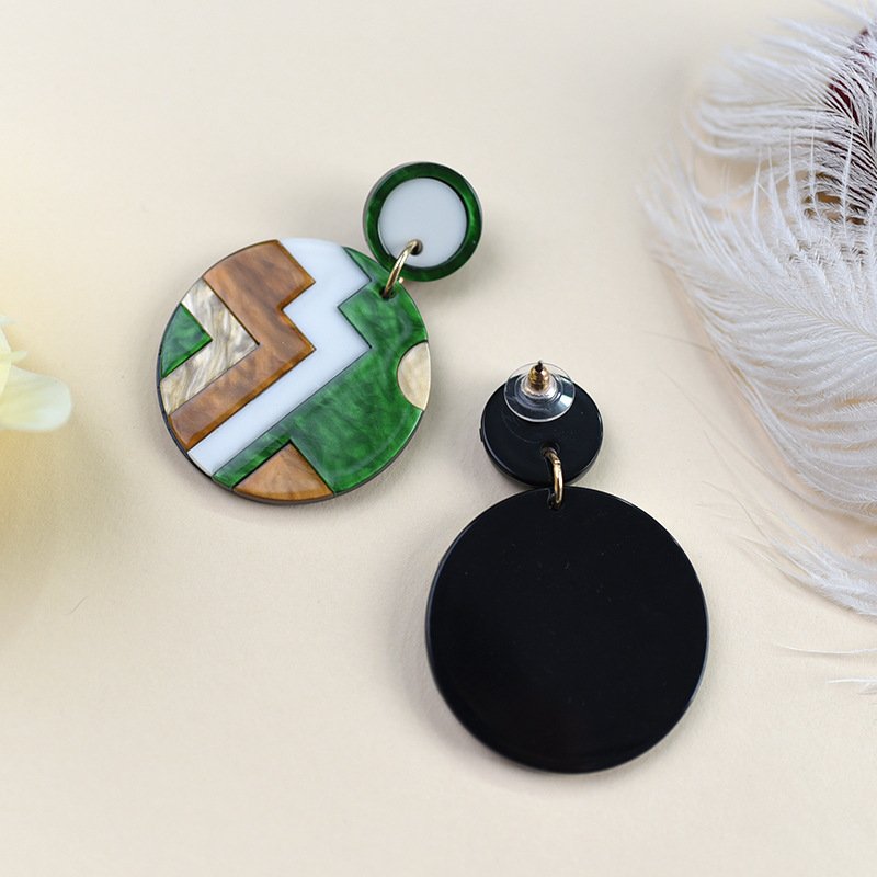 Geometric shape color earrings - Image 2