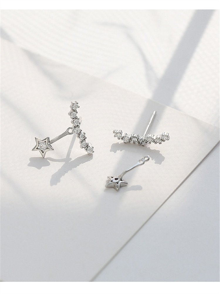Exquisite sparkling diamond sky full of stars stud earrings - Image 5