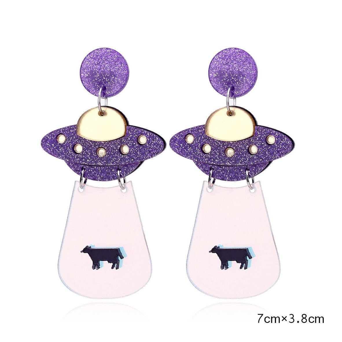 UFO Spaceship Alien Exaggerated Funny Earrings - Image 5