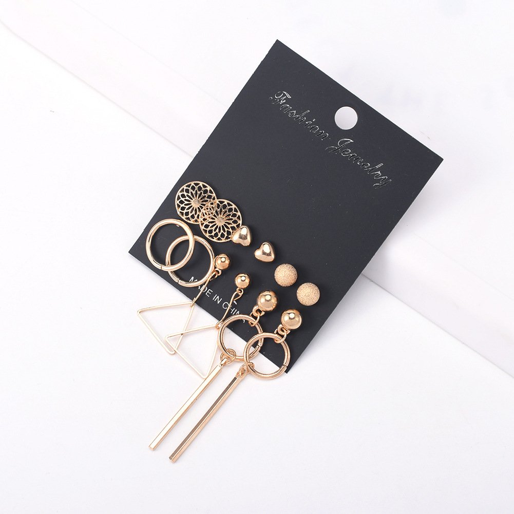 Love Frosted Geometric Tassel Earring Set - Image 2