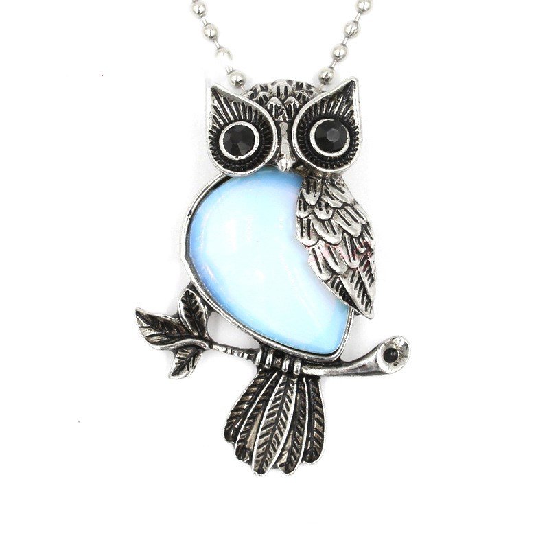 Natural Crystal Vintage Owl Pendant Pendant - Image 2