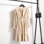 Floral printing and dyeing dress
