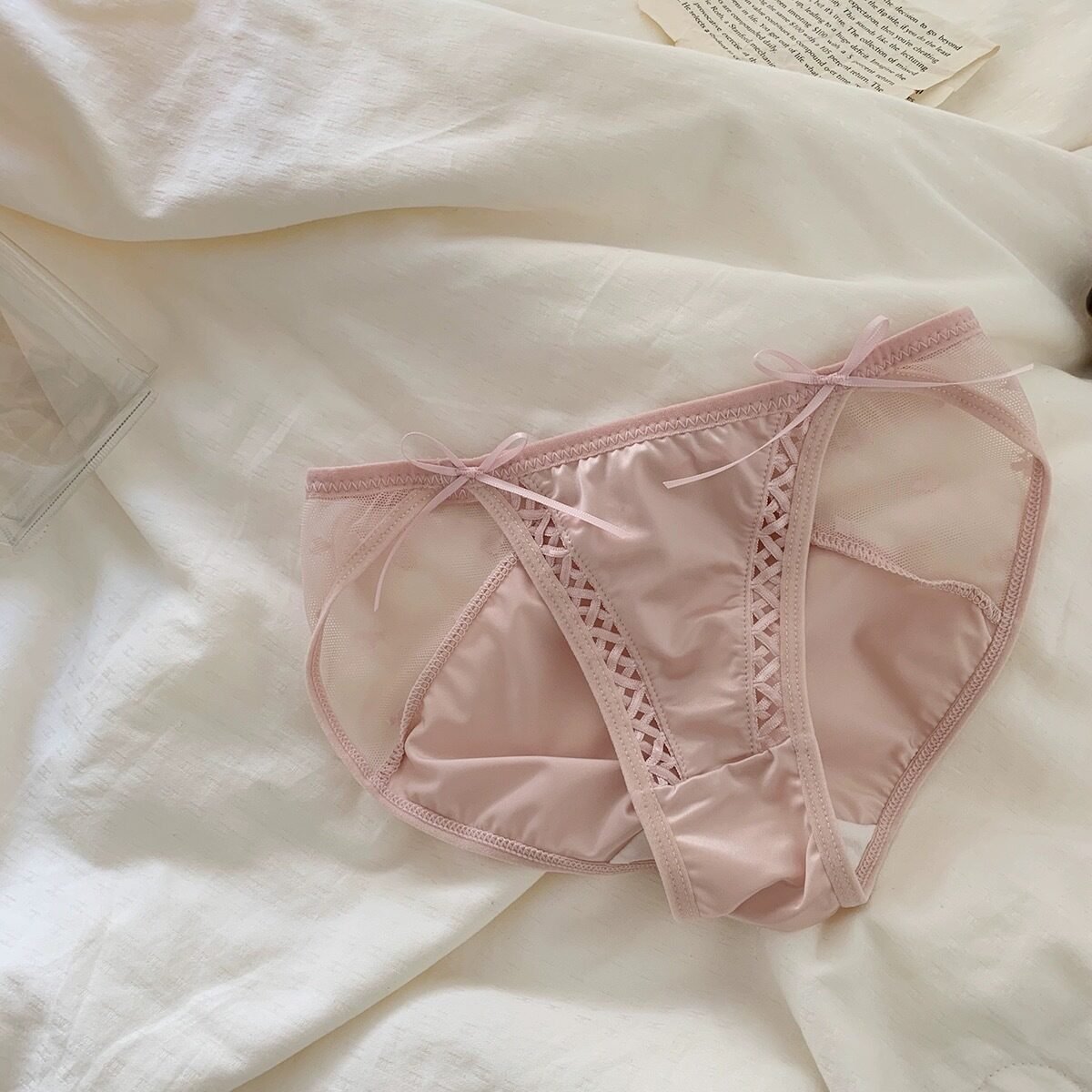 French Pure Desire Hollow Sexy Bow Briefs - Image 5