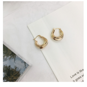 Irregular shape vintage old metal stud earrings, wild personality earrings