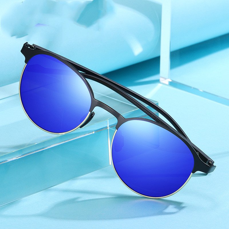 Polarized Metal Sunglasses Glasses Fashion Colorful Half Frame - Image 3