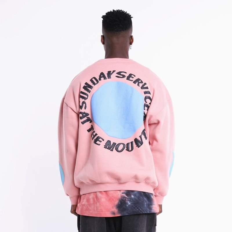 Men's crew neck sweatshirt with flame letter print - Image 2
