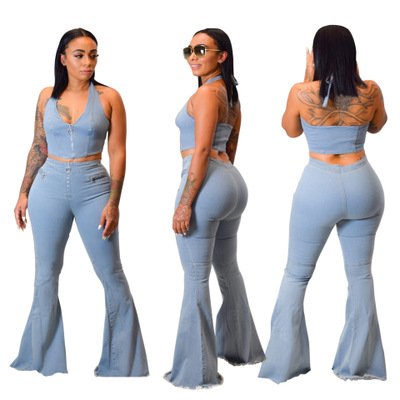 Frosted washed denim suit - Image 22