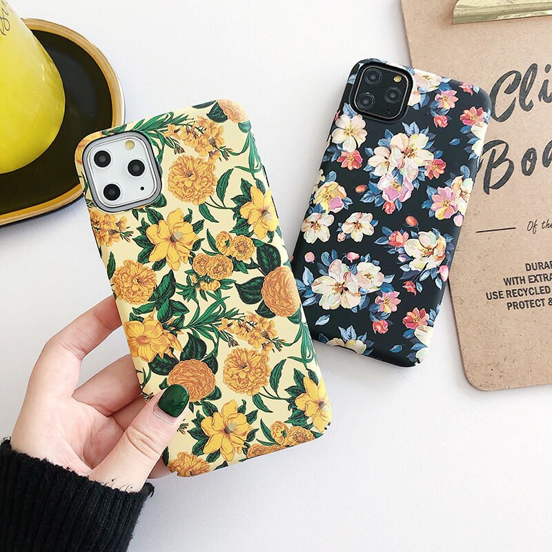 Oil painting flower phone case ink flower frosted luminous skin feel hard shell - Image 5