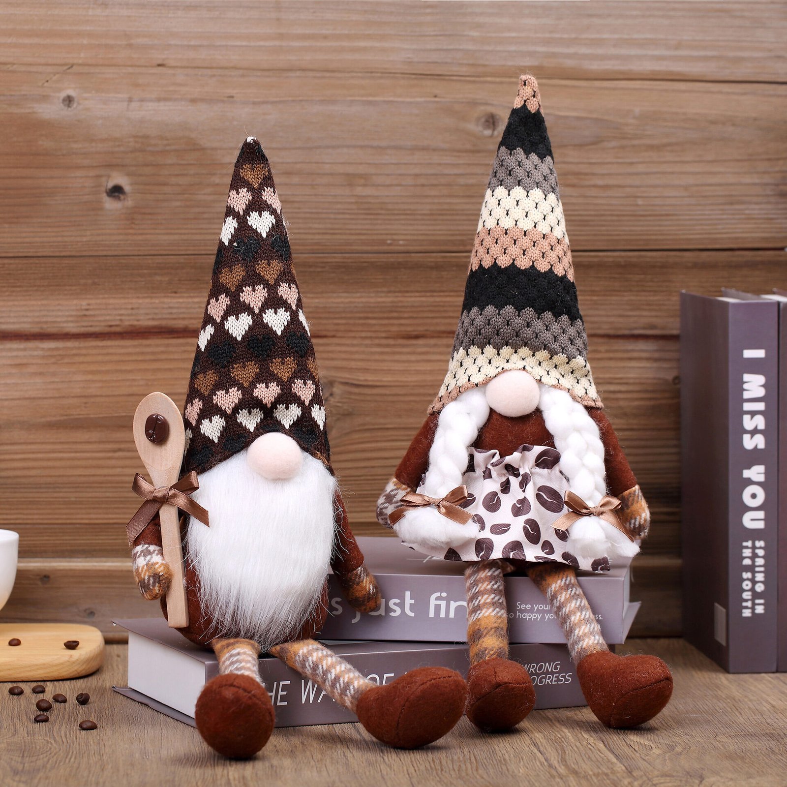 Faceless Doll Hanging Hands Grinding Coffee Christmas