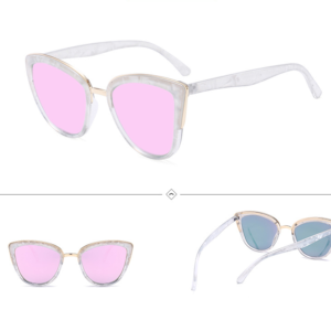 Female Gold Plastic Mixed Eye Protection Sunglasses