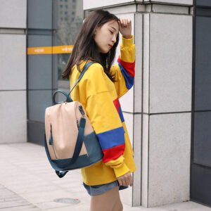 New Soft Leather Ladies Travel Backpack Leisure All-Match Anti-theft Trend Bag