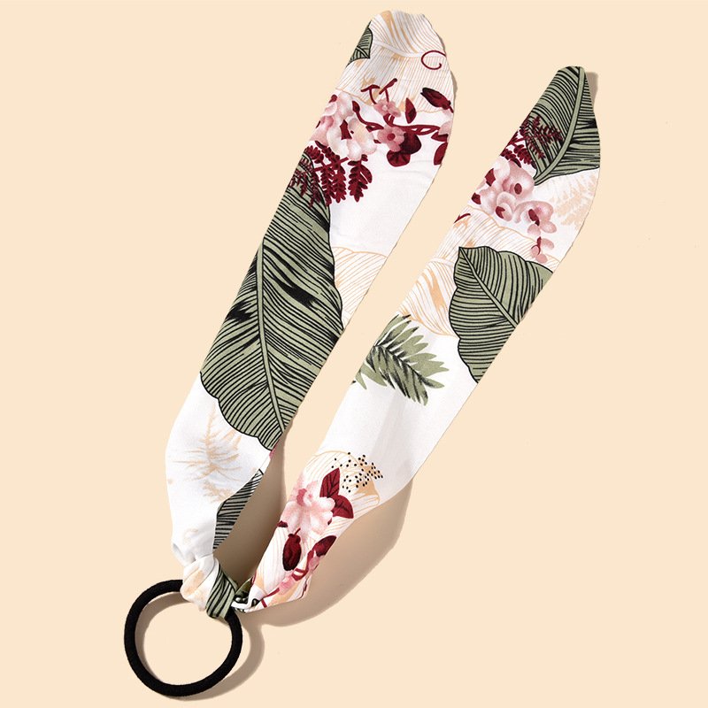 Ribbon silk cloth floral hair rope - Image 4