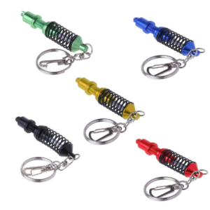 Spring shock absorber keychain