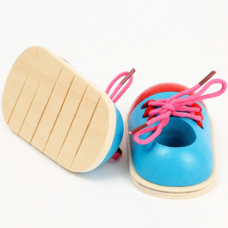 Children's educational wooden shoes laces - Image 4