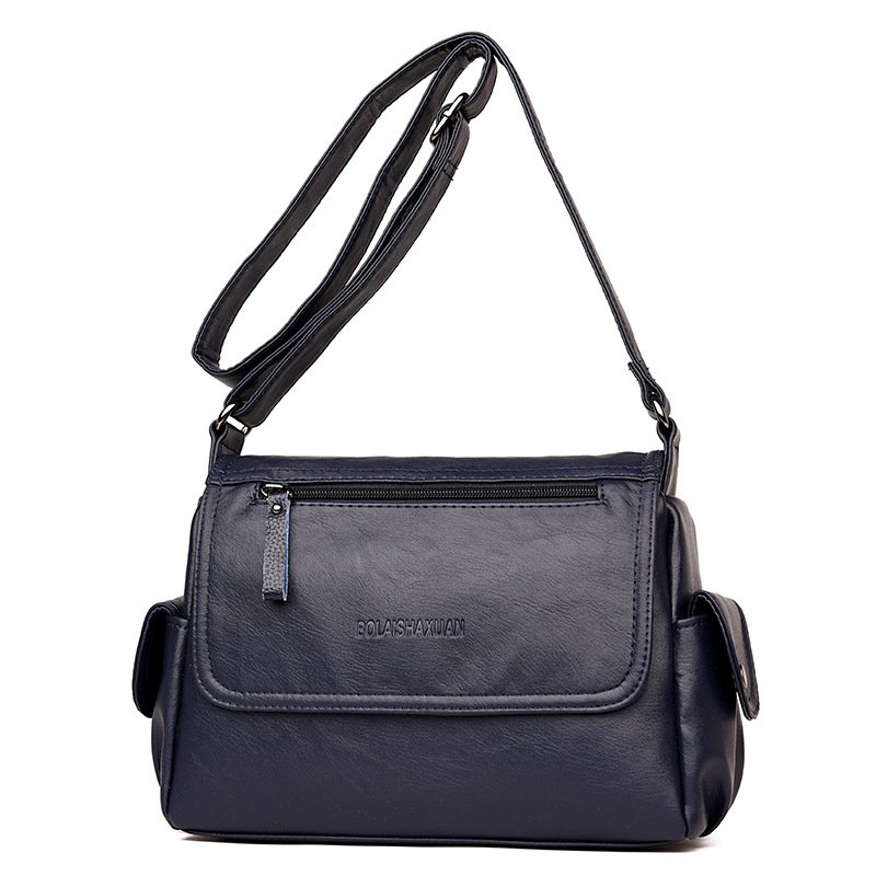 spring and summer middle-aged mother Messenger bag shoulder bag soft leather handbags wild travel shopping with the party bag - Image 2