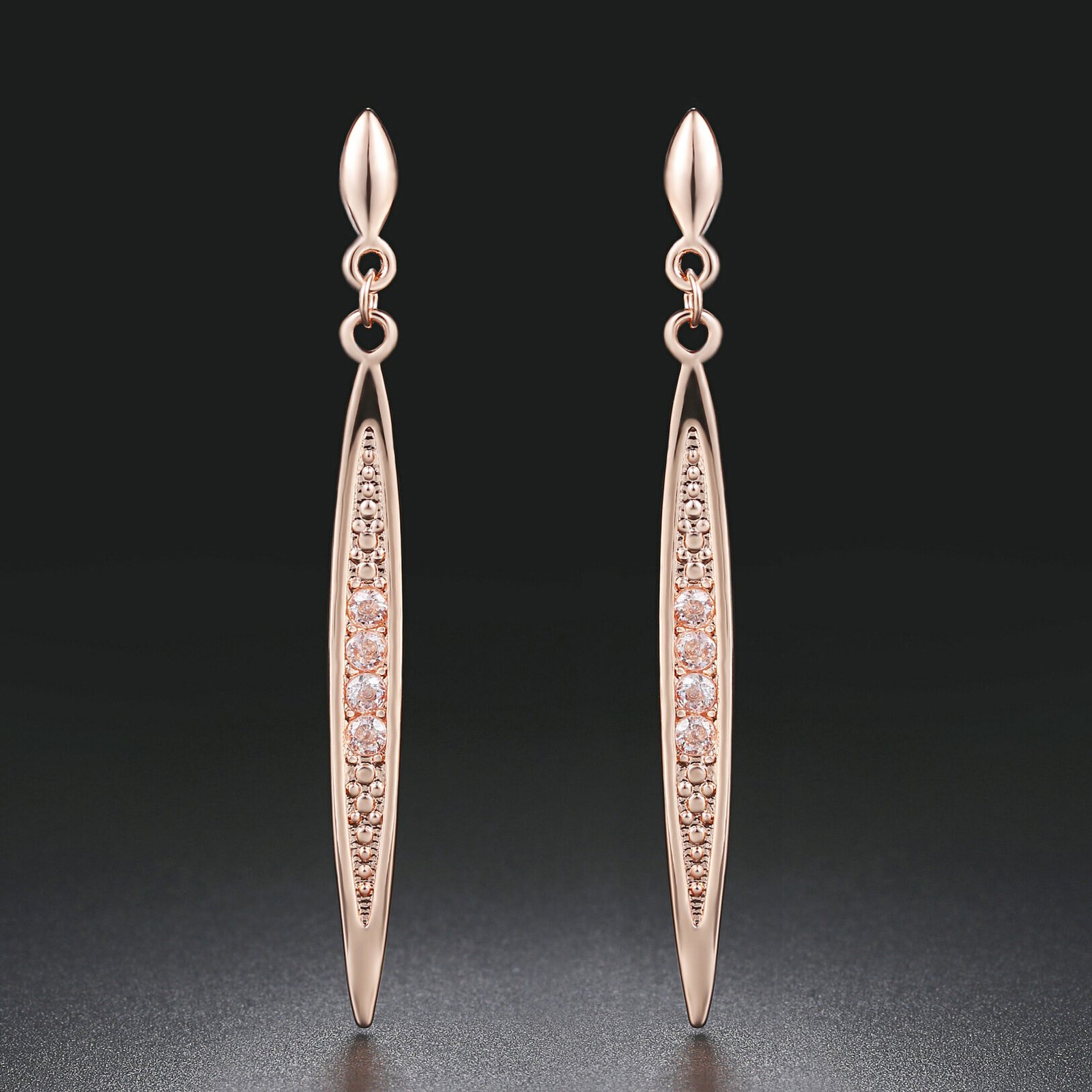 Platinum all-match women's long earrings with zircon - Image 2