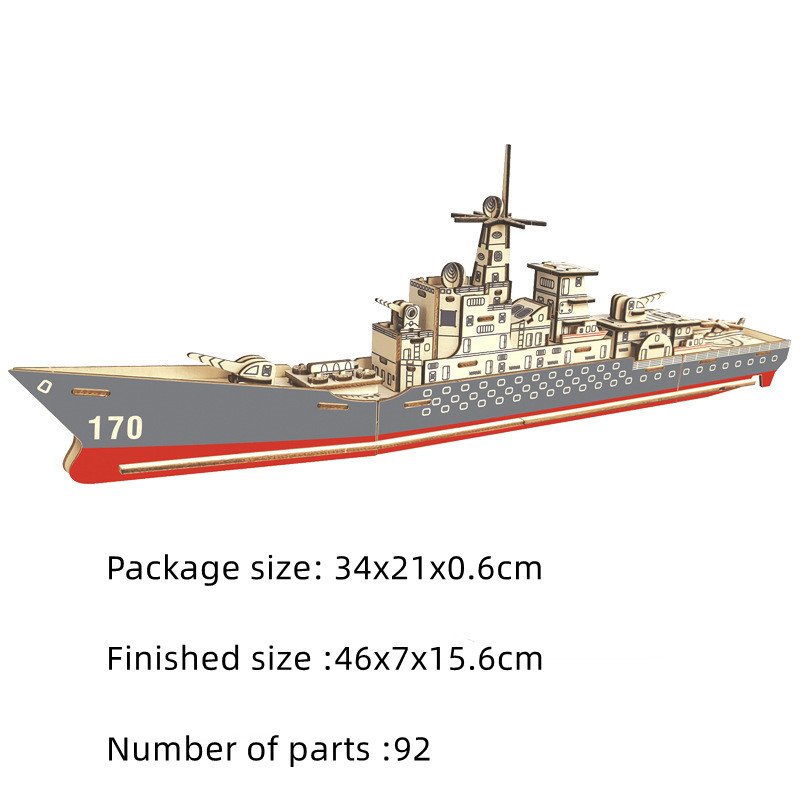 Wooden Model Of Assembled Military Ship - Image 7
