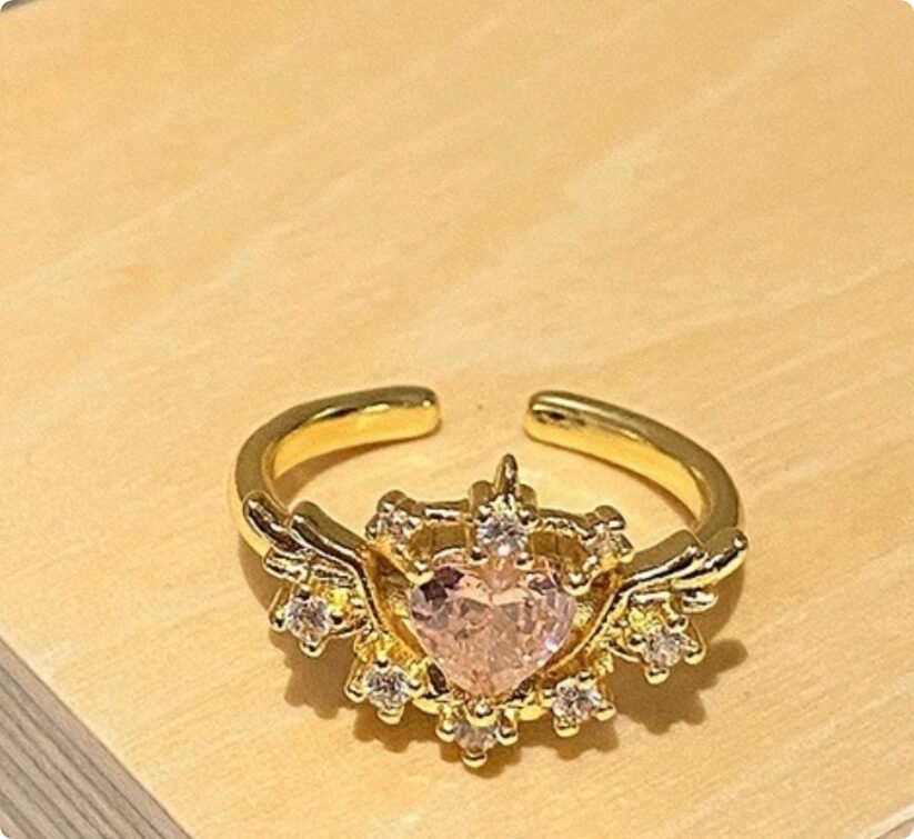 New Chinese Style Stacked Flower Salad Butterfly Opening Ring Women - Image 5