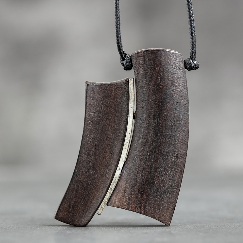Ancient silver alloy geometric necklace - Image 3