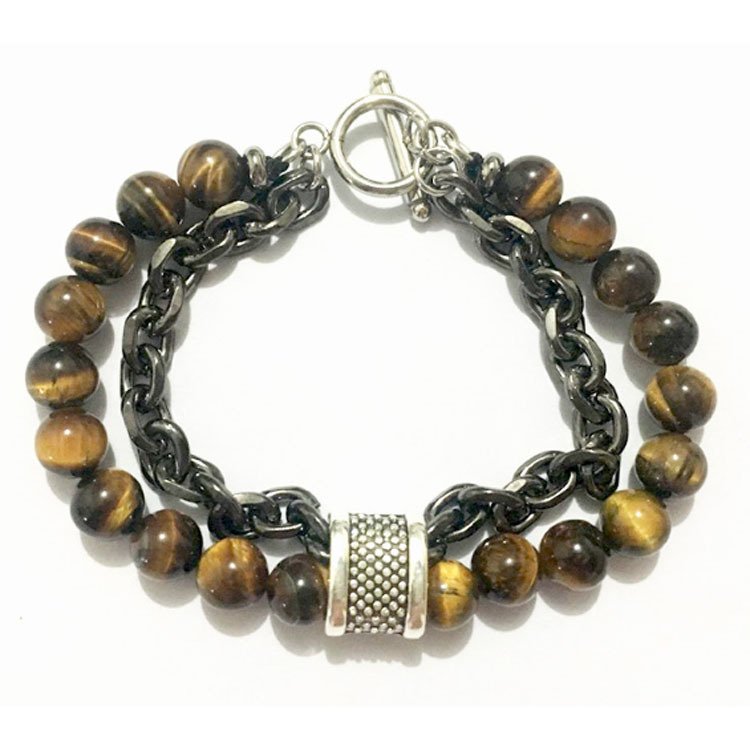 European And American Frosted Map Stone Men's Bracelet - Image 2