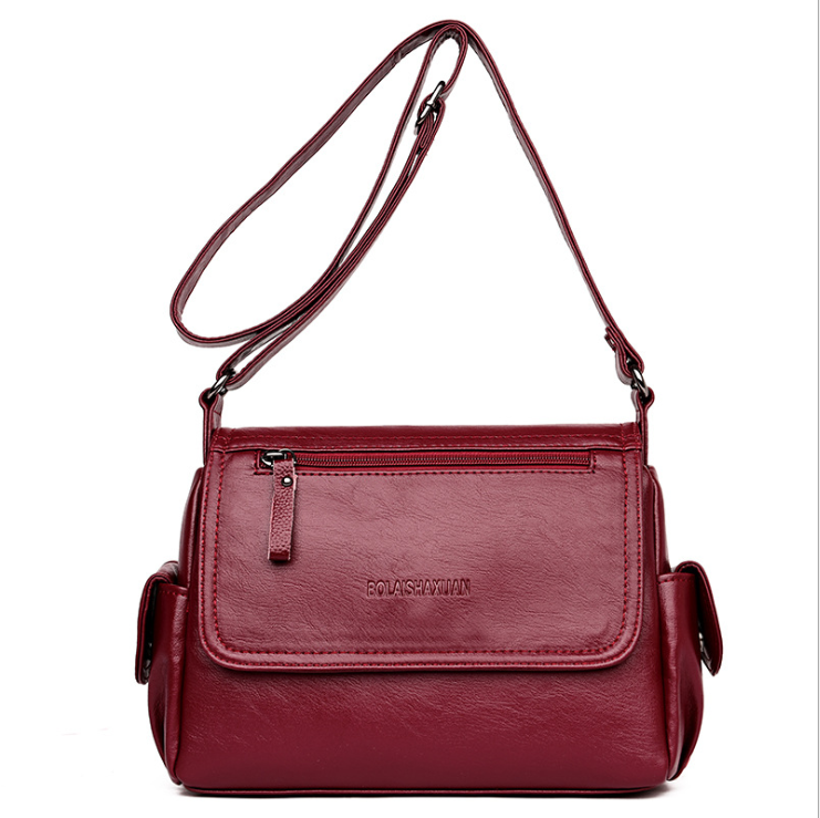 spring and summer middle-aged mother Messenger bag shoulder bag soft leather handbags wild travel shopping with the party bag - Image 9