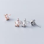 Cute crown with diamond earrings