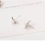 Flower Bead Hypoallergenic White Fungus Studs