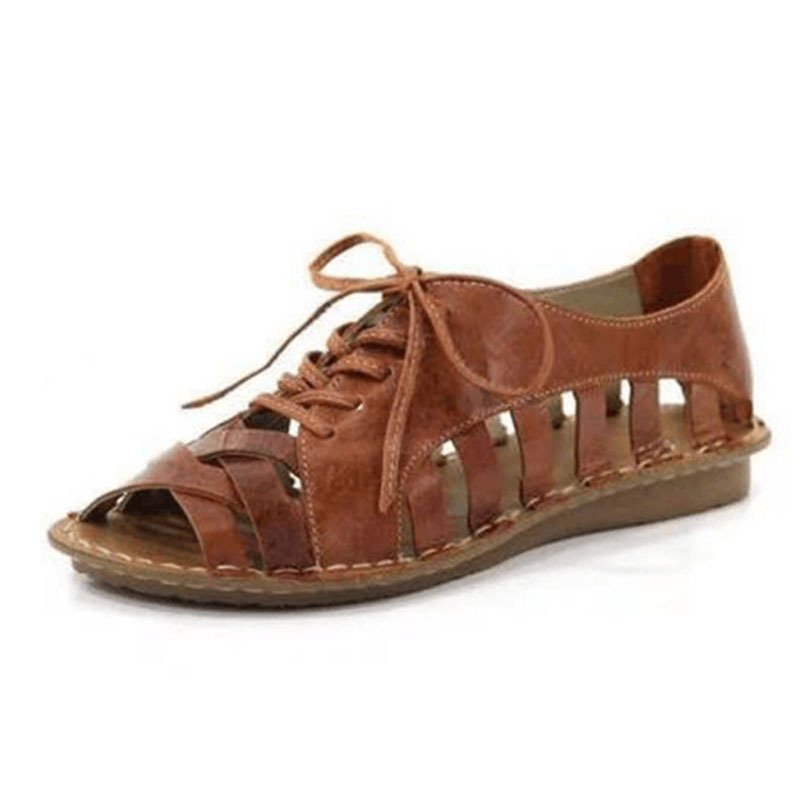 Roman style foreign trade lace-up flat sandals
