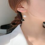 Sterling Silver Pearl Earrings Female Korean Temperament