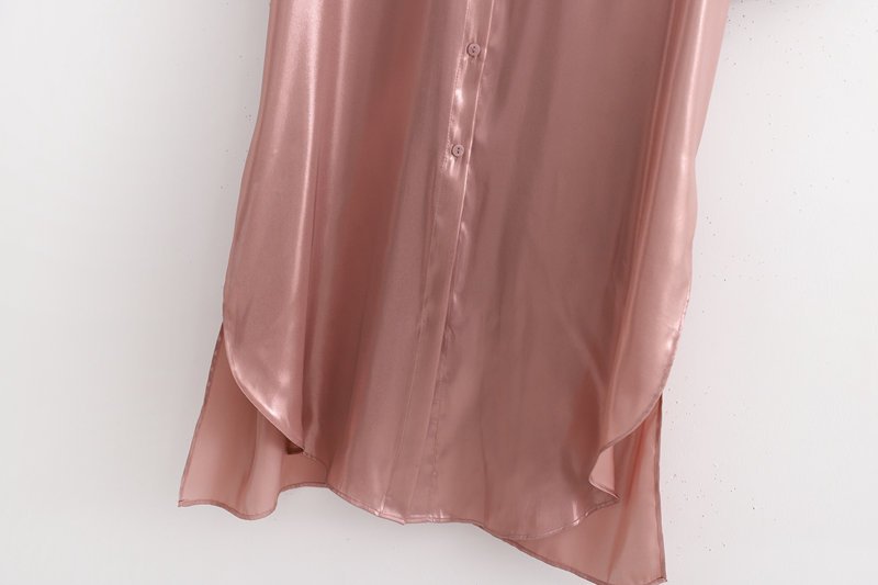 Mid-Length Solid Color Stand-Up Collar Temperament Dress - Image 2