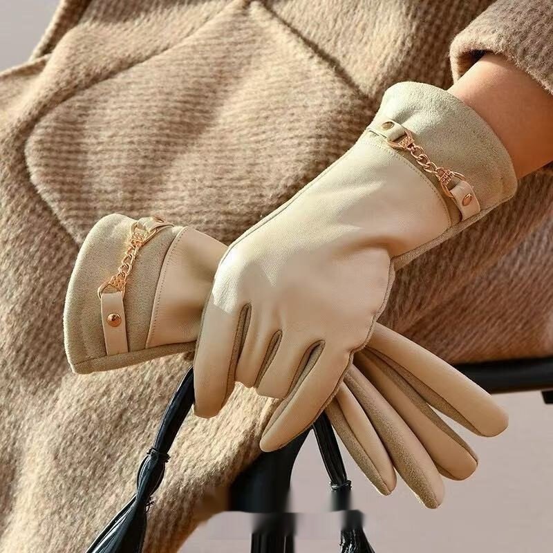 Womens Fleece-Lined Thickened Wind- And Cold-Resistant Warm Gloves - Image 2