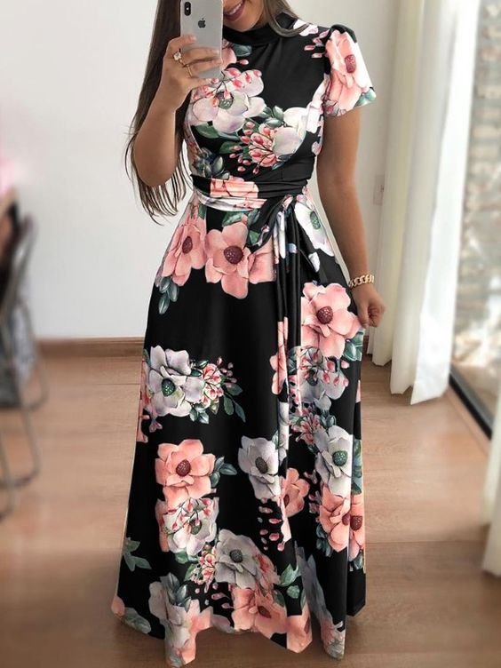 Printed tie dress - Image 7
