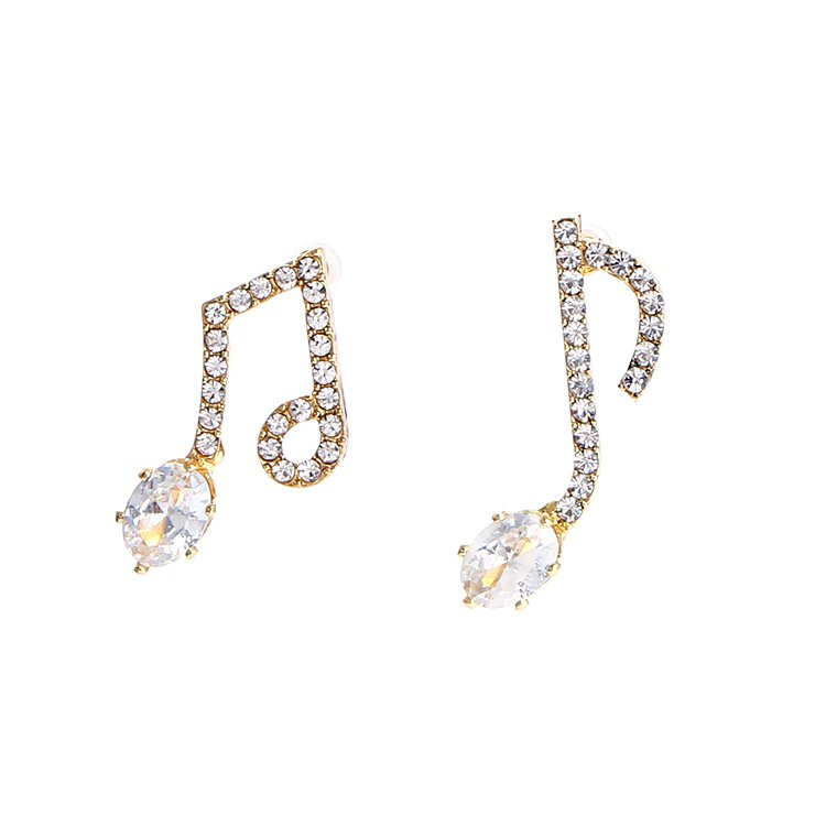 Musical note micro inlaid rhinestone earrings - Image 2