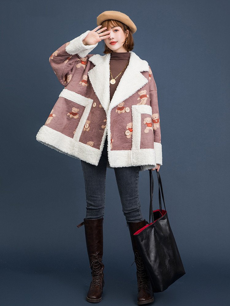 Bear print suede jacket - Image 6