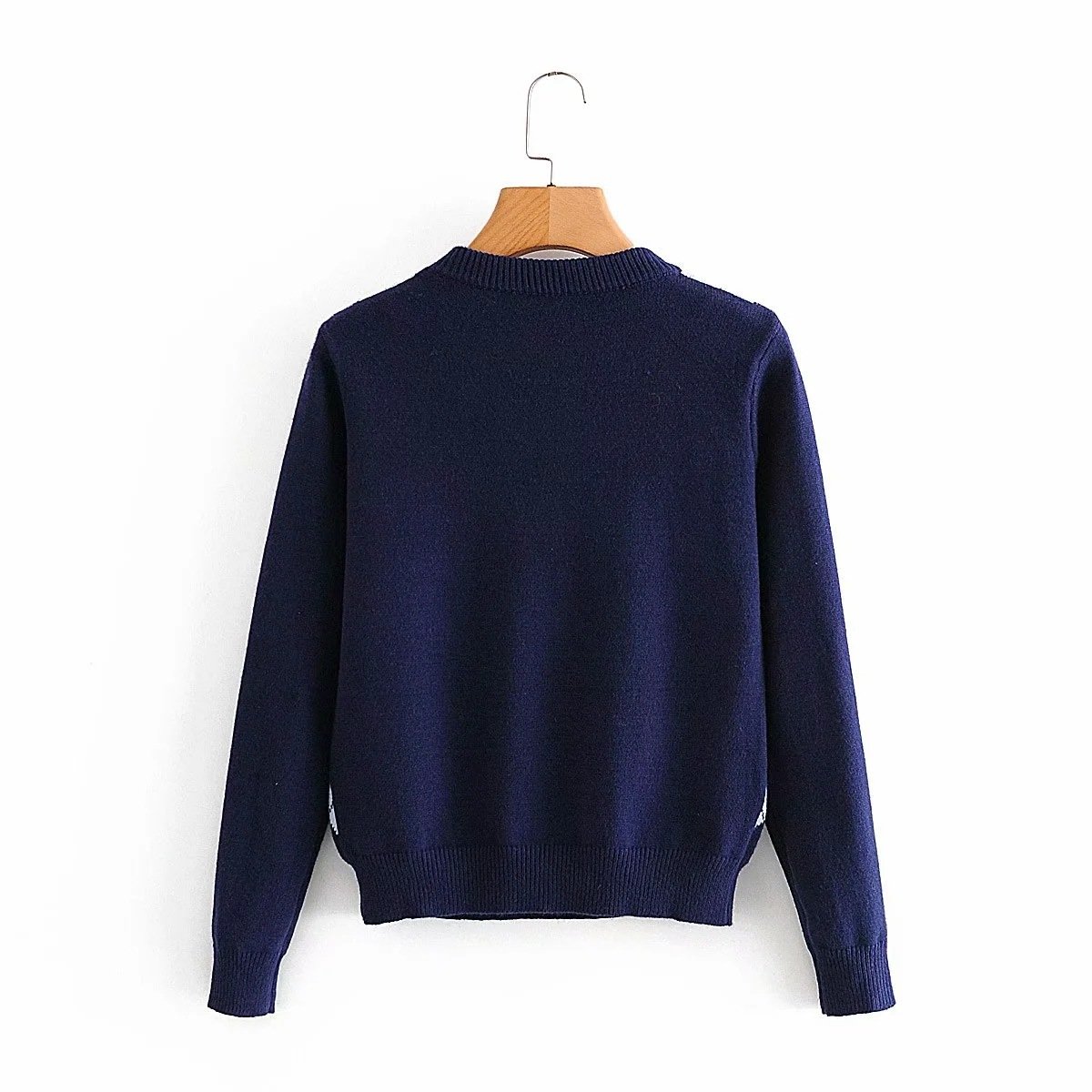 Diamond lattice pullover sweater female ins net red - Image 2