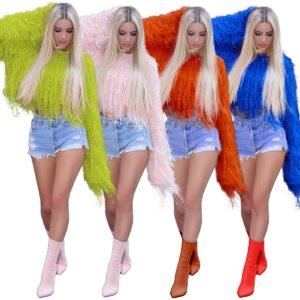 Fashion handmade tassel knitted pullover sweater
