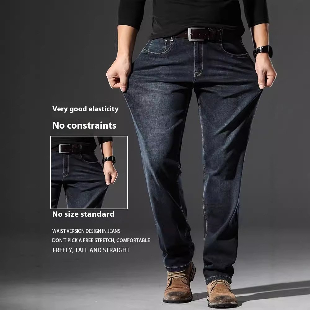 High Elastic Men's Straight Loose Spring And Autumn Jeans - Image 3
